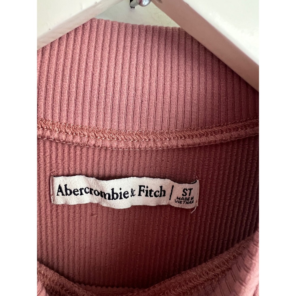 Abercrombie & Fitch Ribbed Mock Neck Sleeveless Mini Dress Pink Size Small Tall - Picture 7 of 9